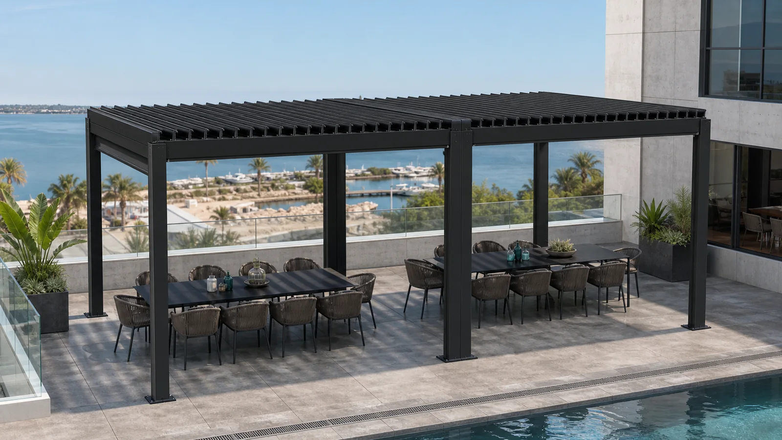TTH 200/220 multi-bay louvered pergola