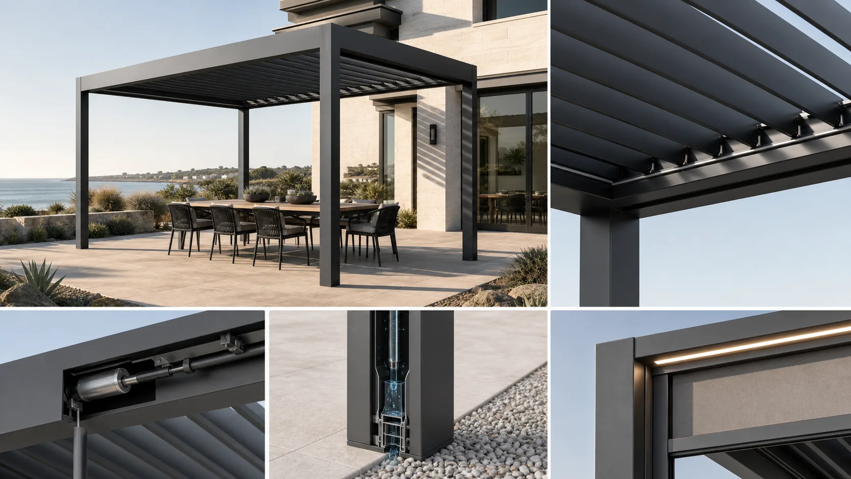 Roof, drive, drainage and comfort options in one view.