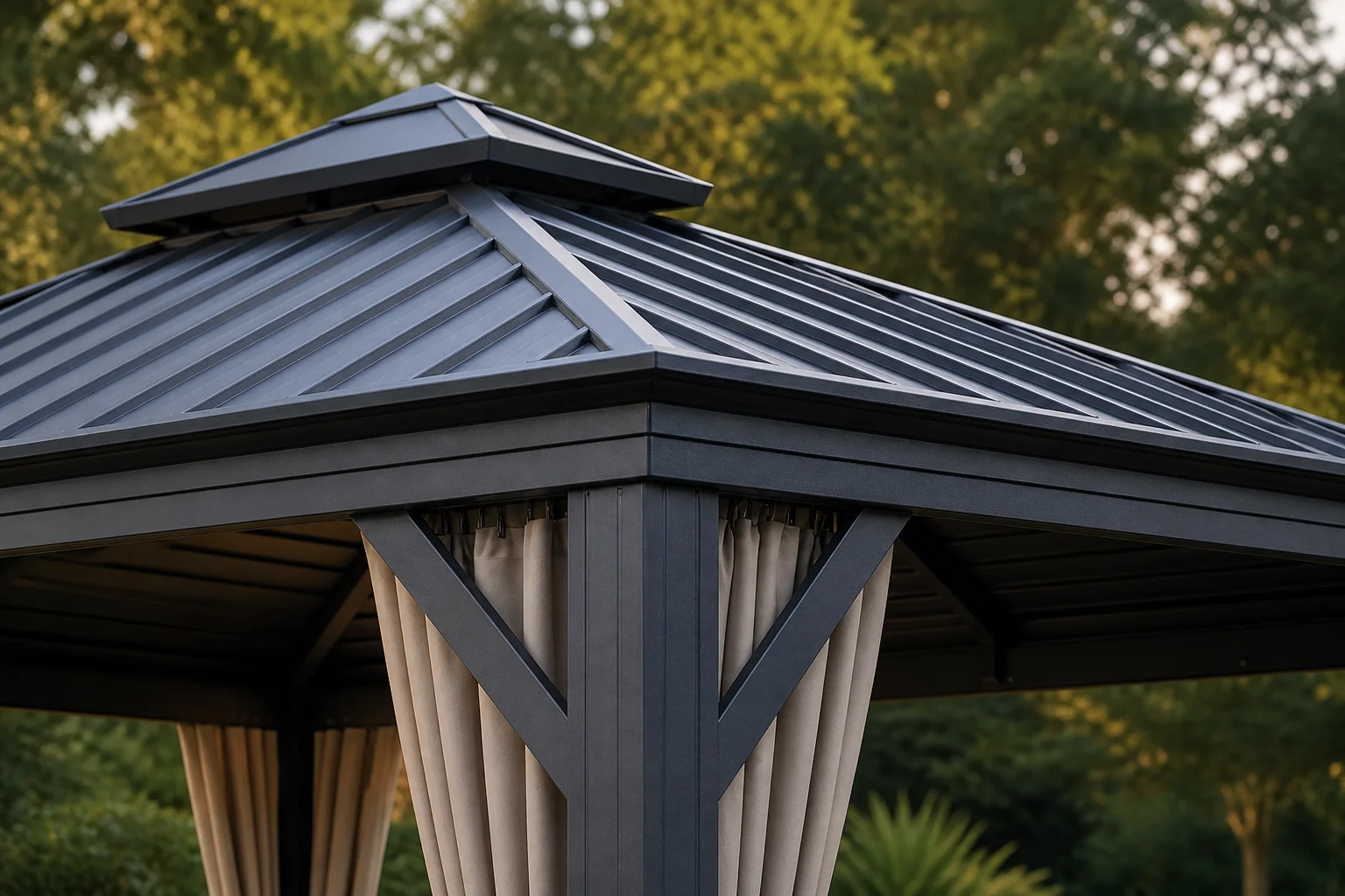 A composed roofline for outdoor living